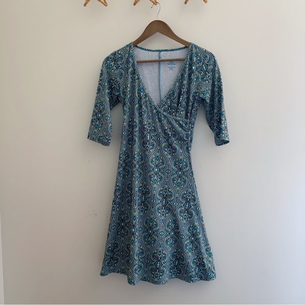Prana Nadia Veeda Paisley Faux Wrap Dress Small Summer Athleisure